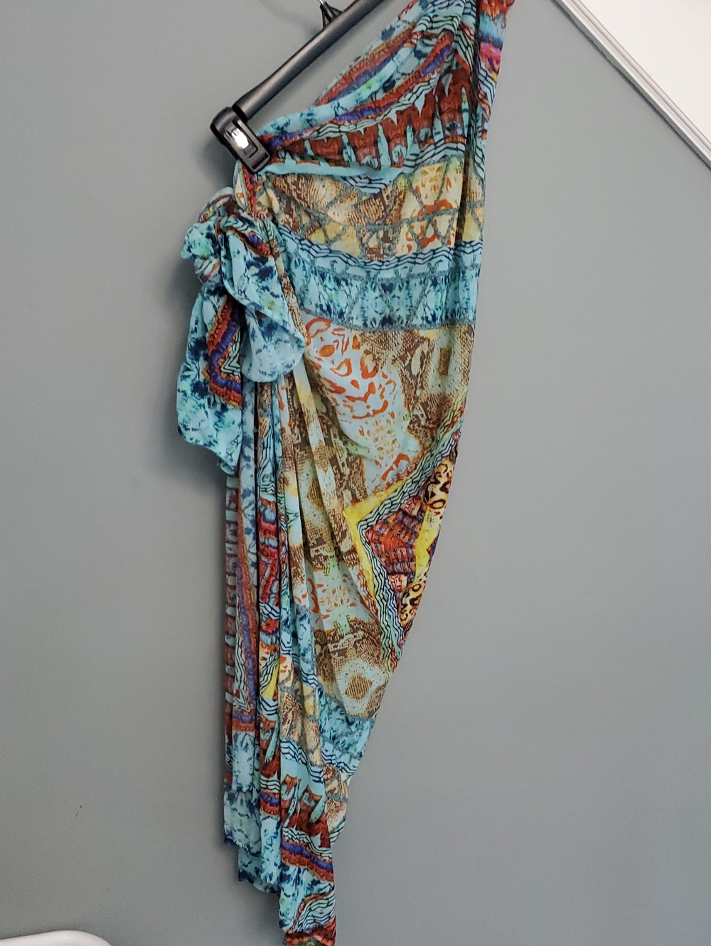LULI FAMA Boho Turquoise Paisley Tie-Side Beach Swim Cover Up - Picture 2 of 6